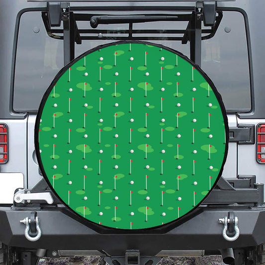 Golf Course Pattern Print Tire Cover