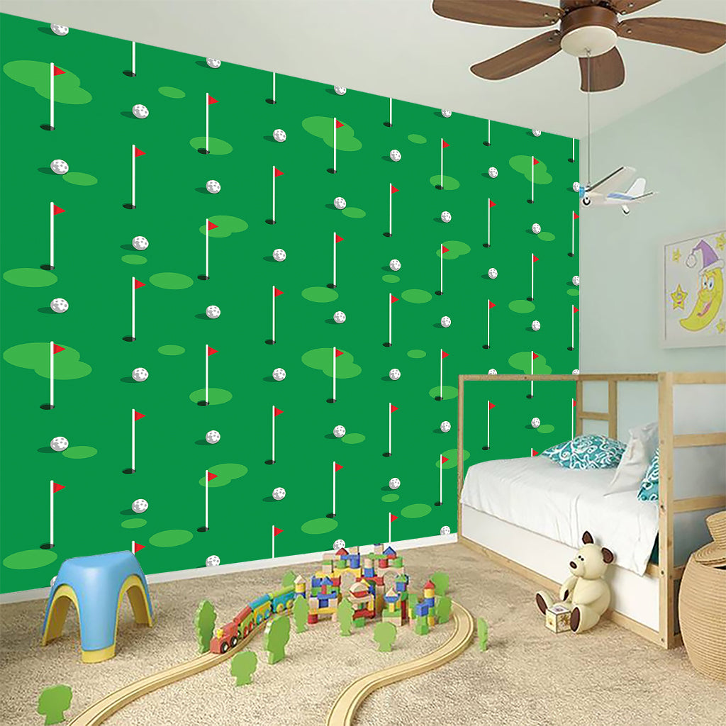 Golf Course Pattern Print Wall Sticker