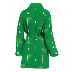 Golf Course Pattern Print Women's Bathrobe