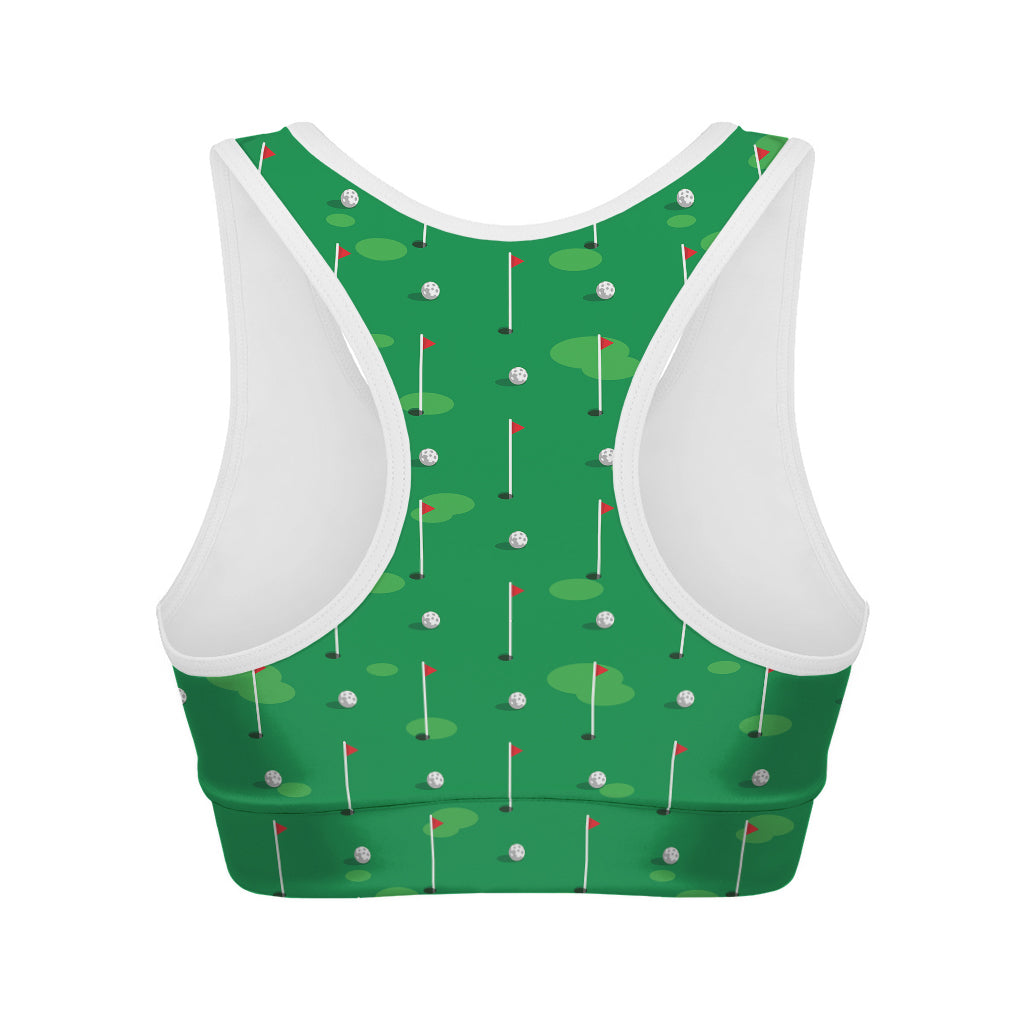 Golf Course Pattern Print Women's Sports Bra