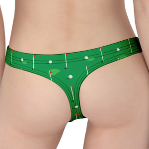 Golf Course Pattern Print Women's Thong