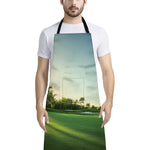 Golf Course Print Bib Apron With Pocket