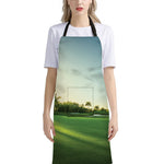 Golf Course Print Bib Apron With Pocket