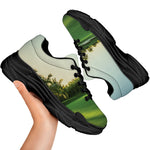 Golf Course Print Black Chunky Shoes