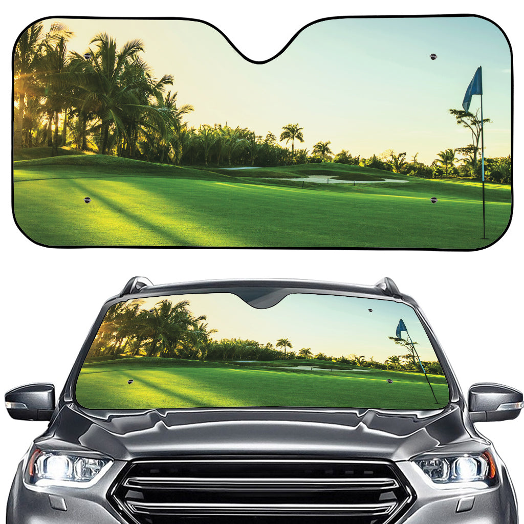 Golf Course Print Car Windshield Sun Shade