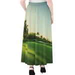 Golf Course Print Chiffon Maxi Skirt