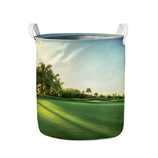 Golf Course Print Collapsible Laundry Basket
