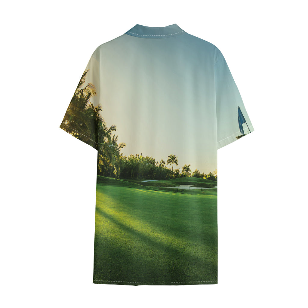 Golf Course Print Cotton Hawaiian Shirt