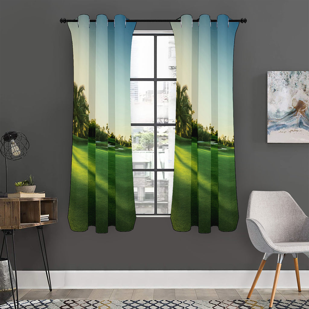 Golf Course Print Curtain