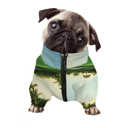 Golf Course Print Dog Zip Up Jacket