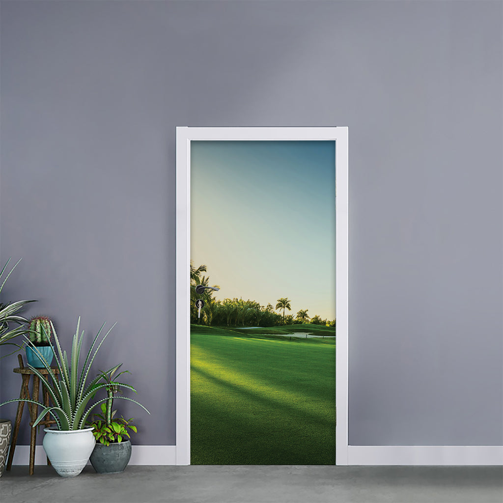 Golf Course Print Door Sticker