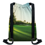 Golf Course Print Drawstring Backpack