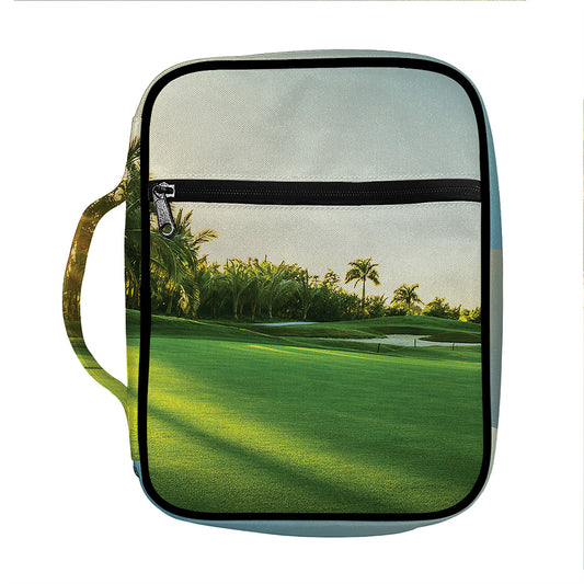 Golf Course Print Front Pocket Bible Bag