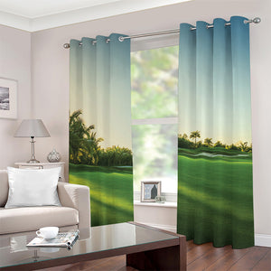 Golf Course Print Grommet Curtains