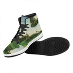 Golf Course Print High Top Leather Sneakers