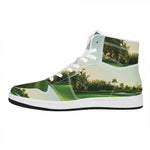 Golf Course Print High Top Leather Sneakers