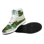 Golf Course Print High Top Leather Sneakers