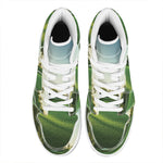 Golf Course Print High Top Leather Sneakers