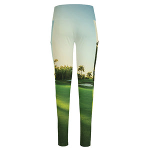 Golf Course Print High-Waisted Pocket Leggings