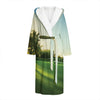 Golf Course Print Hooded Bathrobe