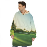 Golf Course Print Hoodie Blanket