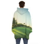 Golf Course Print Hoodie Blanket