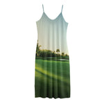 Golf Course Print Jersey Midi Cami Dress