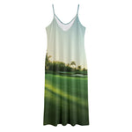 Golf Course Print Jersey Midi Cami Dress