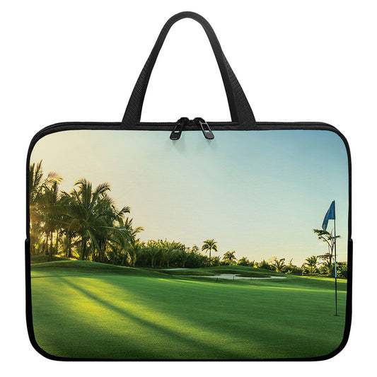 Golf Course Print Laptop Sleeve With Handle