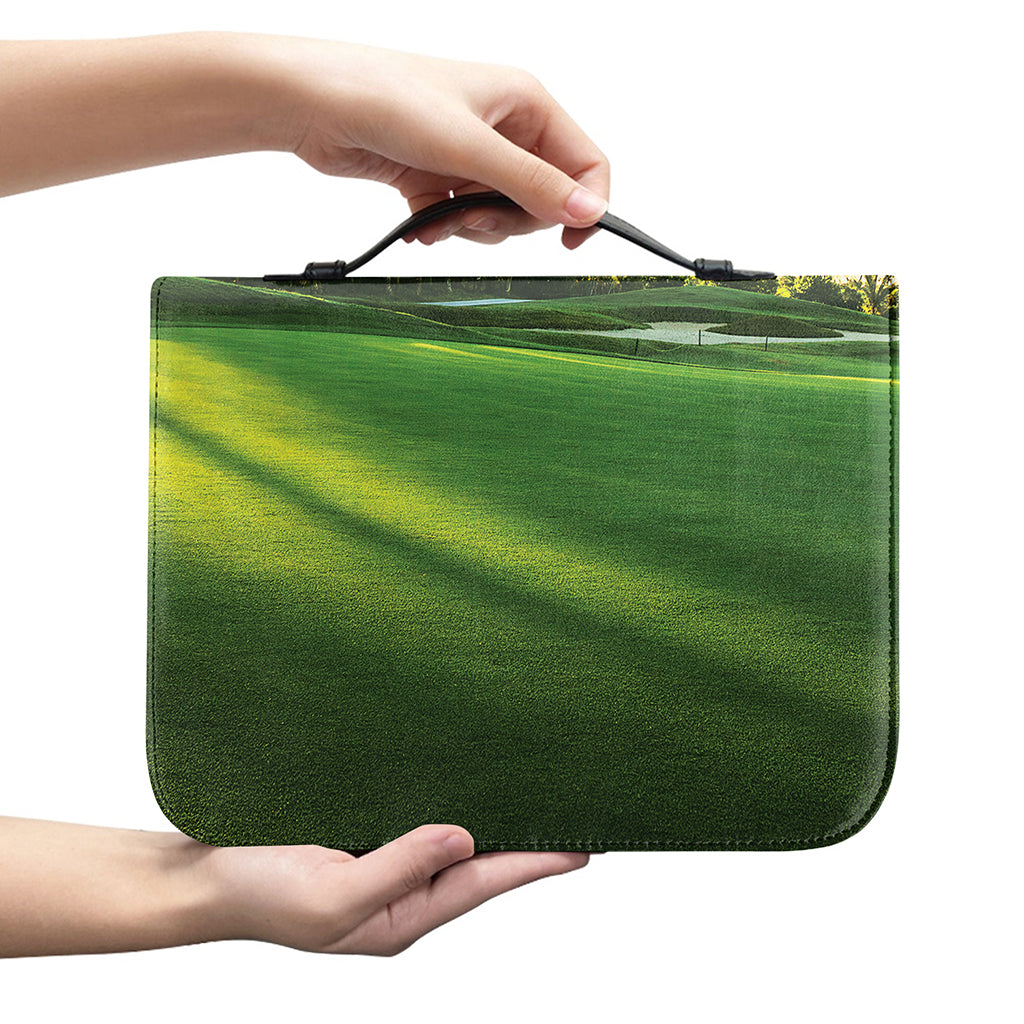Golf Course Print Leather Bible Cover