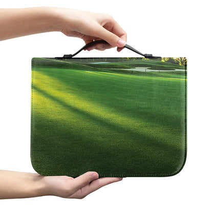 Golf Course Print Leather Bible Cover