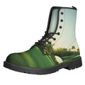 Golf Course Print Lace-Up Boots