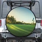 Golf Course Print Leather Spare Tire Cover
