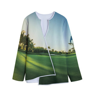 Golf Course Print Long Sleeve Short Coat