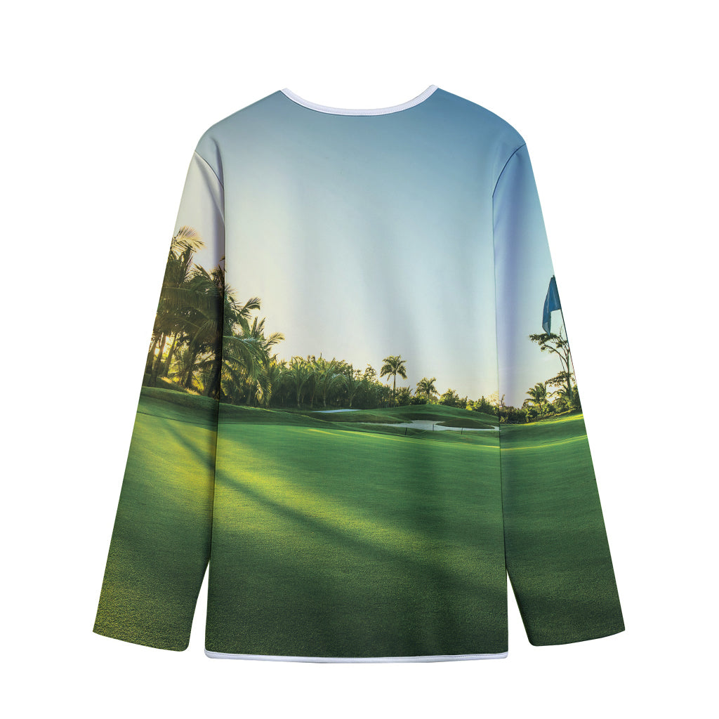 Golf Course Print Long Sleeve Short Coat