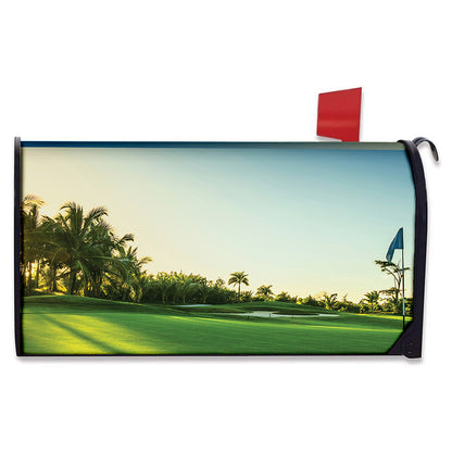 Golf Course Print Mailbox Cover