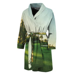 Golf Course Print Men's Bathrobe