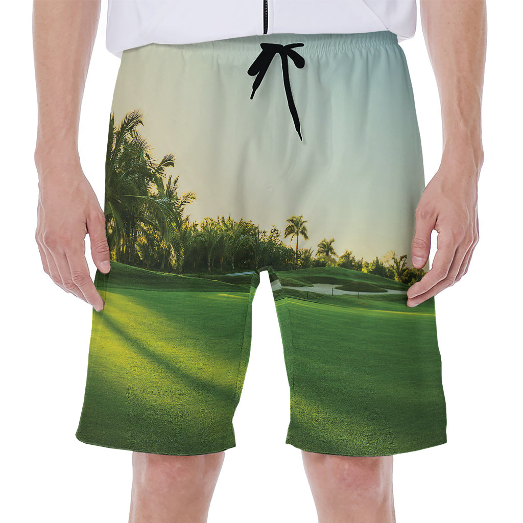 Golf Course Print Men's Beach Shorts