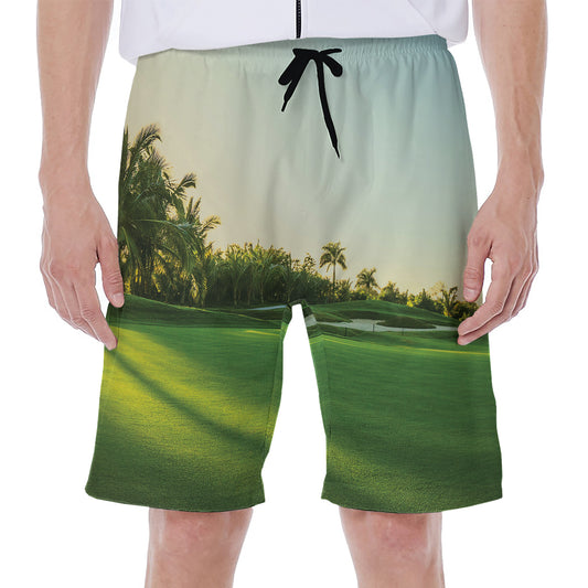 Golf Course Print Men's Beach Shorts