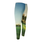 Golf Course Print Men's Compression Pants