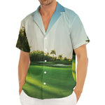 Golf Course Print Men's Deep V-Neck Shirt