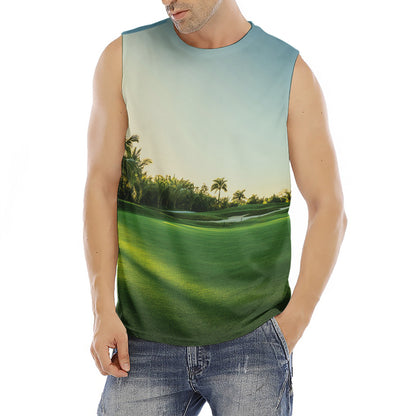 Golf Course Print Men's Fitness Tank Top
