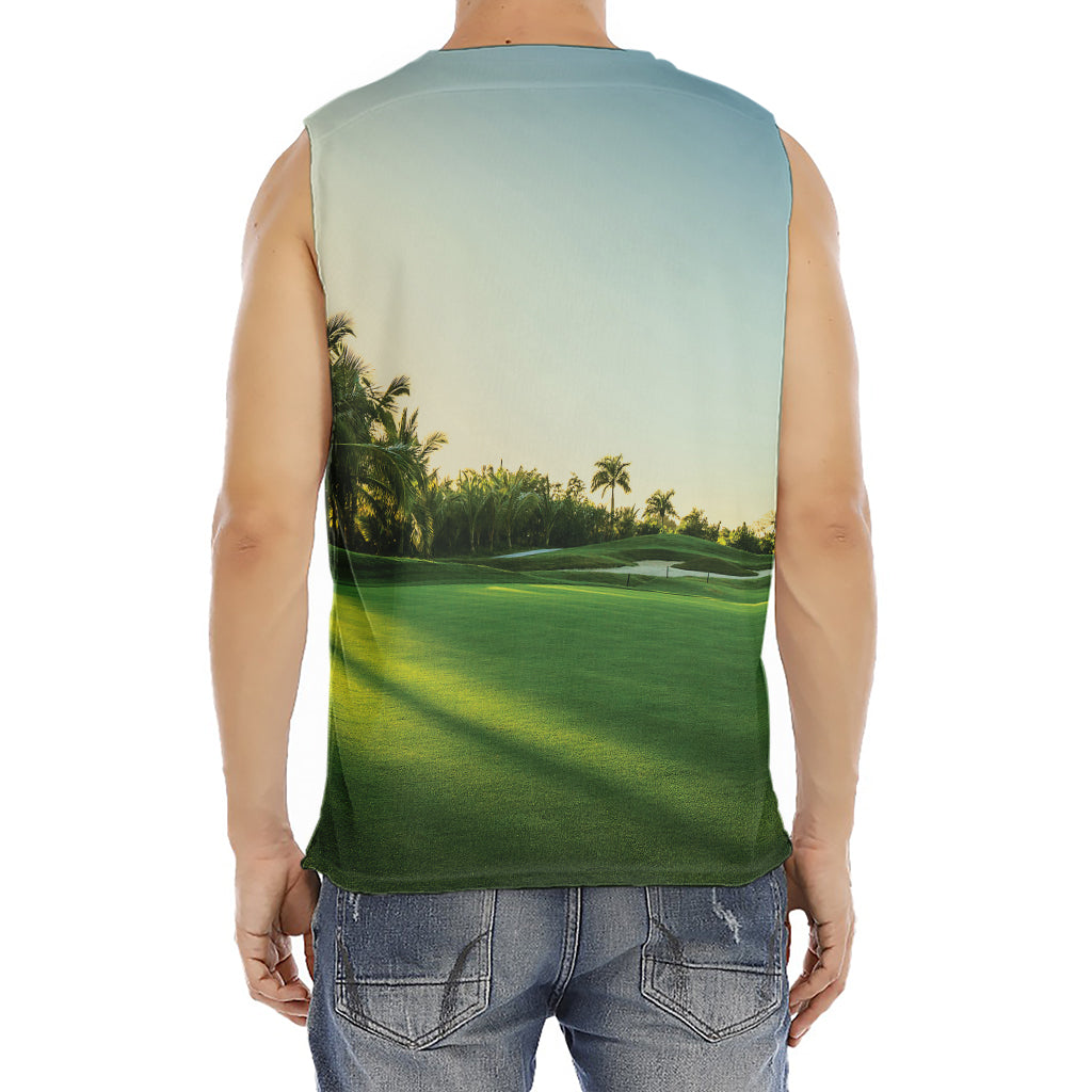 Golf Course Print Men's Fitness Tank Top