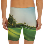 Golf Course Print Men's Long Boxer Briefs