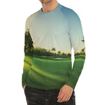 Golf Course Print Men's Long Sleeve Rash Guard