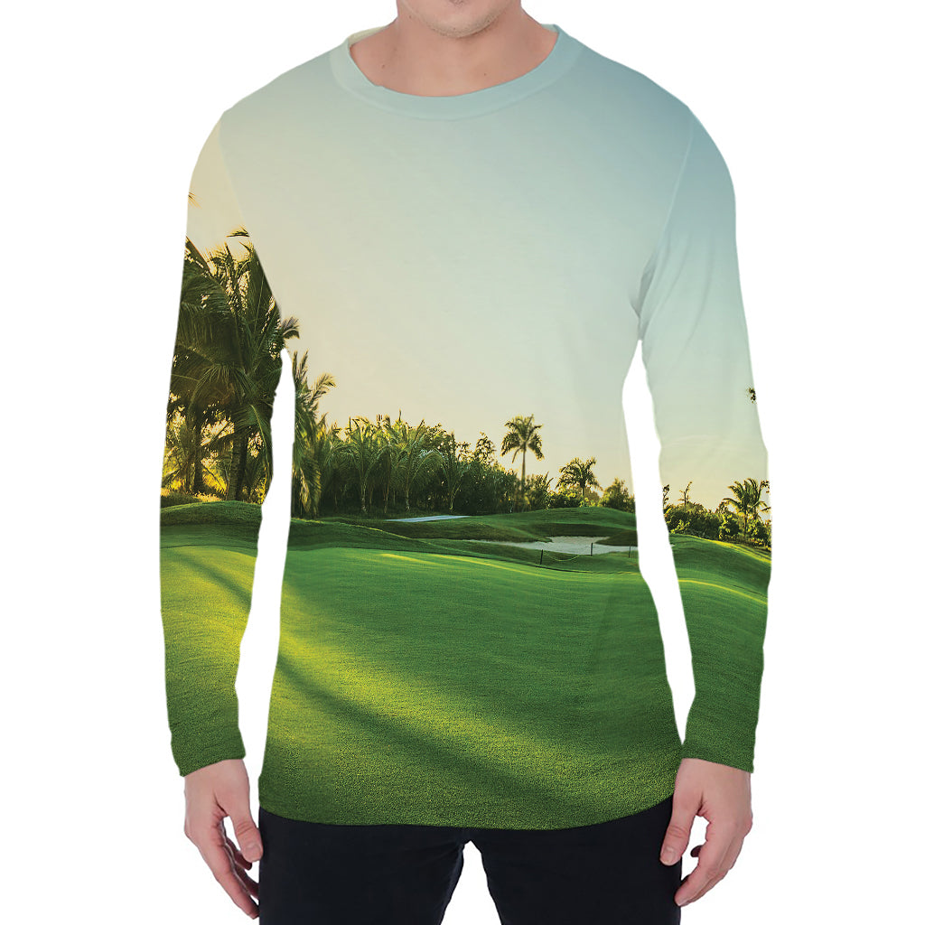 Golf Course Print Men's Long Sleeve T-Shirt