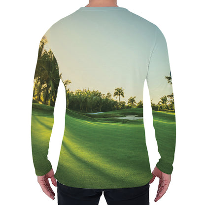 Golf Course Print Men's Long Sleeve T-Shirt