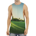 Golf Course Print Men's Muscle Tank Top