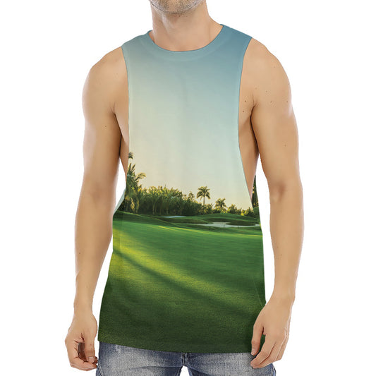 Golf Course Print Men's Muscle Tank Top