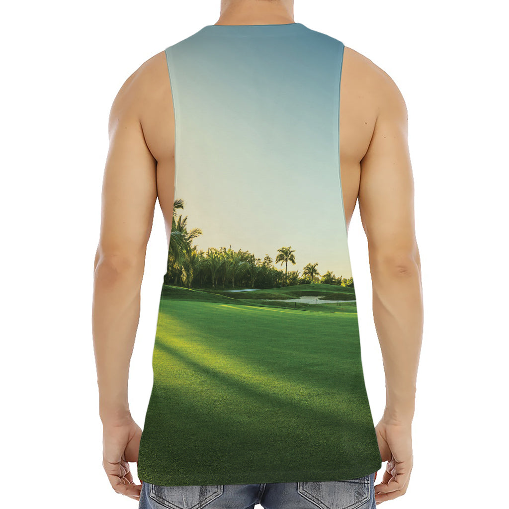 Golf Course Print Men's Muscle Tank Top